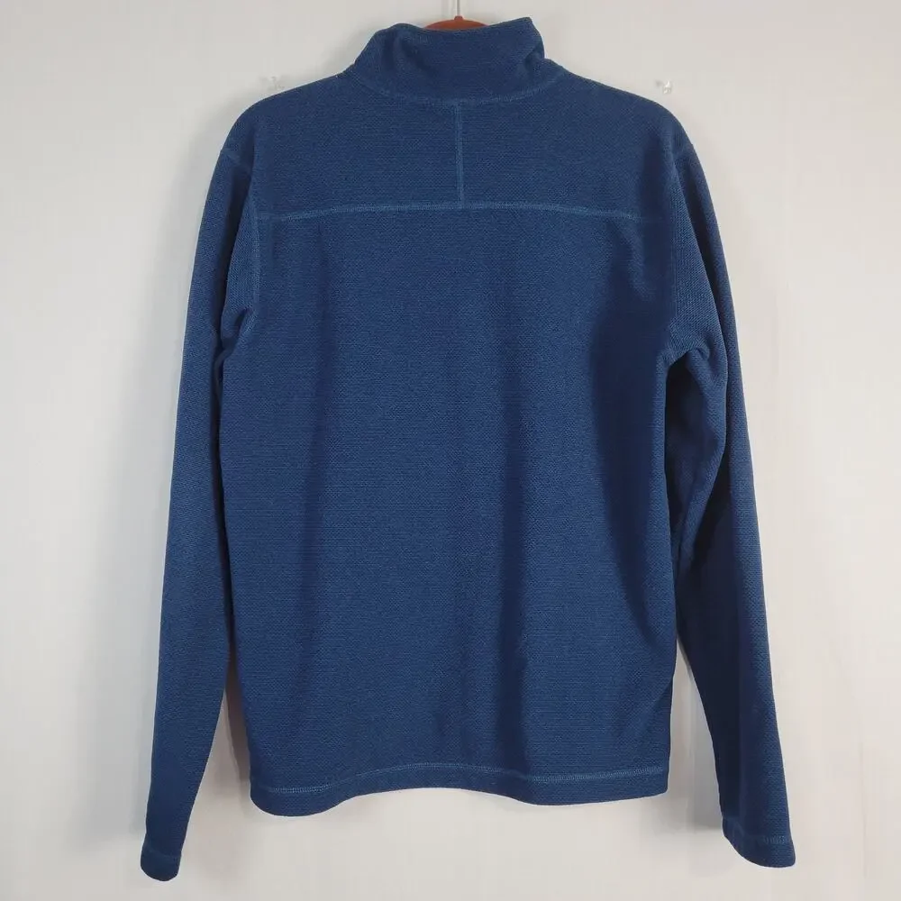 The North Face Textured Quarter Zip men's size M Blue Outdoor Hiking Classic